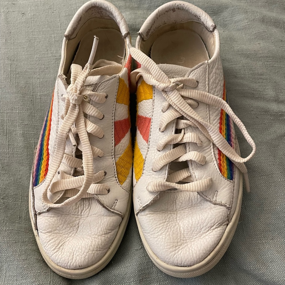 Soludos Rainbow Wave Leather and Embroidered Sneakers - Picture 6 of 11